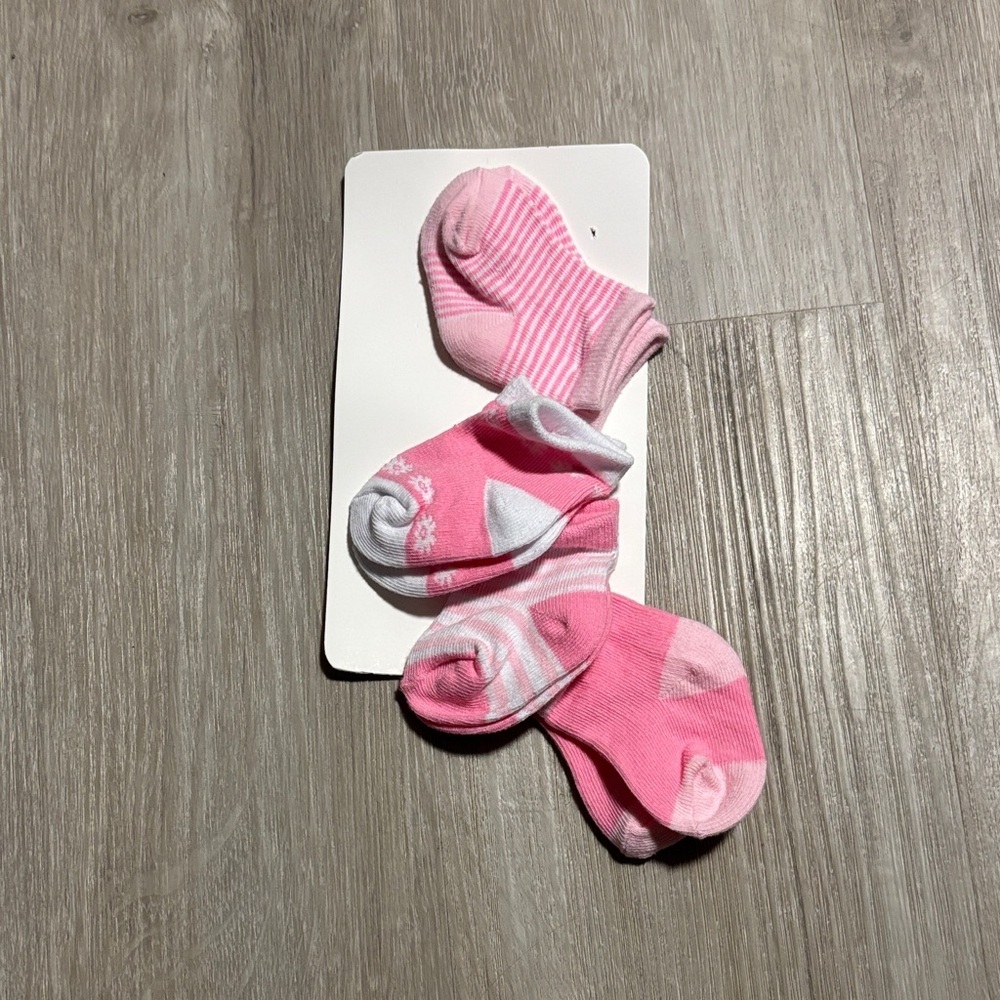 Pink Striped and Patterned Baby Socks